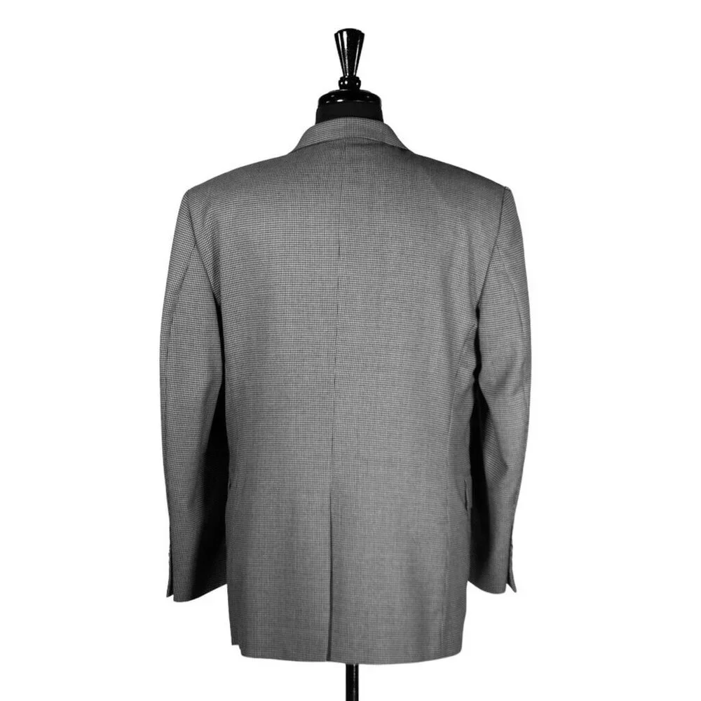 Jos. A. Bank Mens Blazer Gray Black Check Wool Lined Suit Jacket Sport Coat 40R